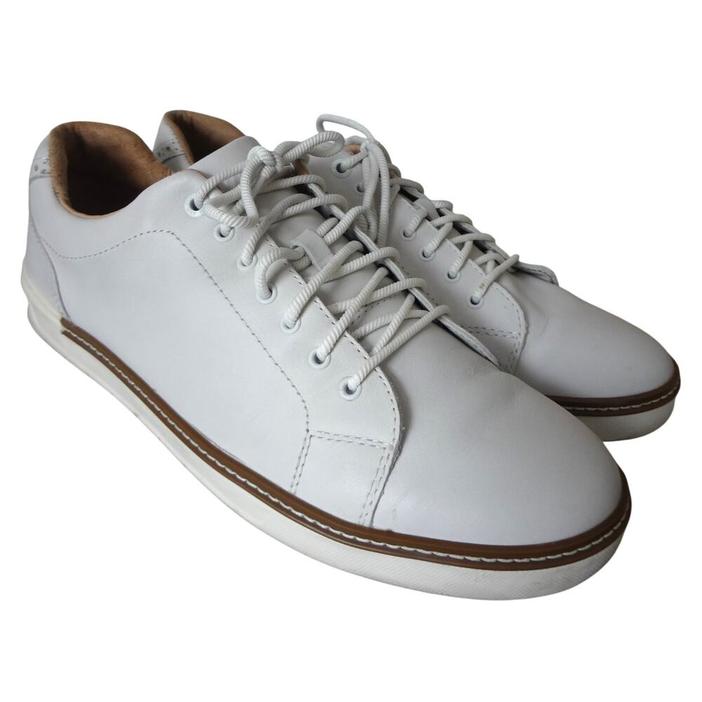 Johnston Murphy McGuffey GL1 Hybrid White Leather Sneaker Shoes Mens 11 Casual